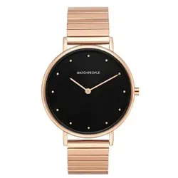 WATCHPEOPLE - I LOVE DOTS FLEX - roségold - schwarz - roségold / 35 MM