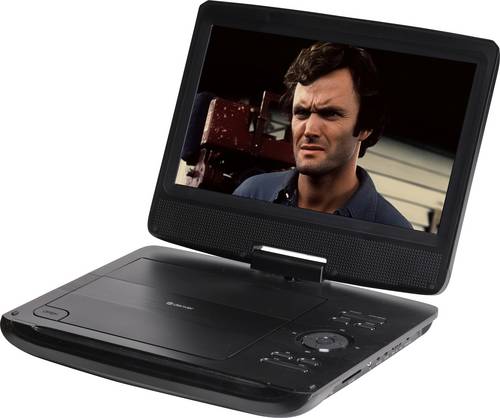 Denver MT-1097 Tragbarer DVD-Player 25.4cm 10 Zoll EEK: C (A - G) Akkubetrieb, inkl. 12V Kfz-Anschlusskabel Schwarz