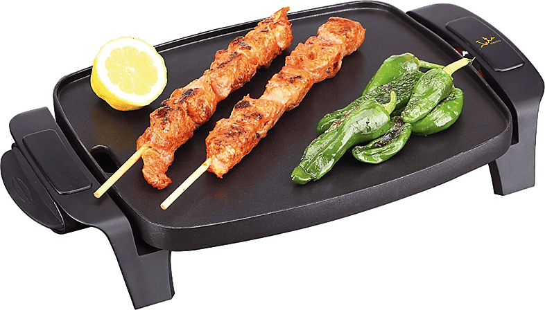 Plancha de asar - Jata GR205 Potencia 1000W, Termostato regulable, Recubrimiento antiadherente