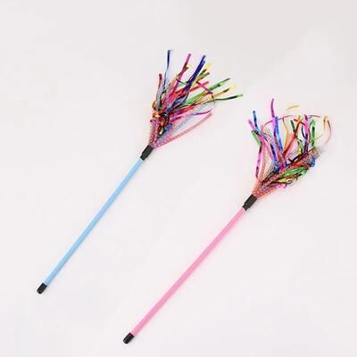 Uplifted Finds Rainbow Silk Interactive Teaser Wand 2 Pcs Random Color