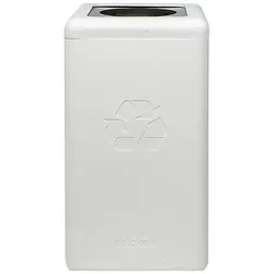 ReinigungsBerater Mülltrennsystem BrickBin Restmüll Behälter weiss grau 65 L integrierte Beutelhalterung, aus recycelt, Abfalleimer, Grau, Weiss