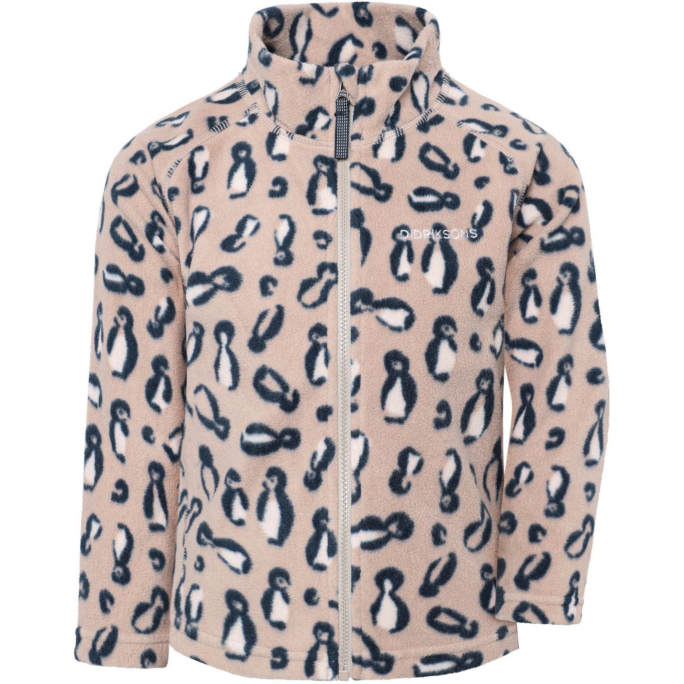 Didriksons Monte Pr 11 Kinder Fleecejacke beige Größe 130 Trekking Elastisch