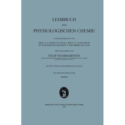 Lehrbuch der Physiologischen Chemie, Taschenbuch von Olof Hammarsten, Bergmann, J F, 978-3-662-33354-9