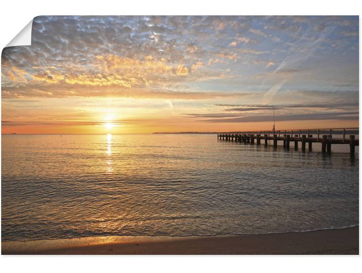 Wandbild ARTLAND Früh morgens an der Ostsee , orange (farbe bild(er): orange), B:60cm H:40cm, Bilder, Wandbild, als Leinwandbild, Poster in verschied. Grössen