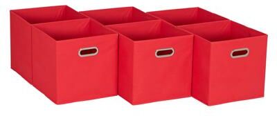 Household Essentials Open Fabric Cube Storage Bins, Set of 6