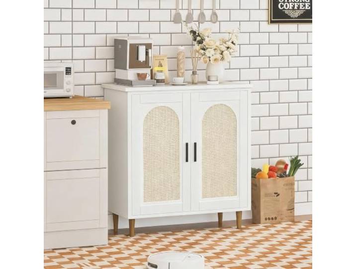 FairyLee Sideboard Mit 2 Schiebetüren – Holz-Buffet Im Edlen Design – 77×39×85 cm