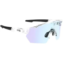 AZR, Herren, Sportbrille, Kromic Race RX Cat 1-3 - Fahrradbrille (Crystal Ash, crystal varnish/black, Blau schillernd, blauer Mehrschichtstruktur), Transparent, Schwarz