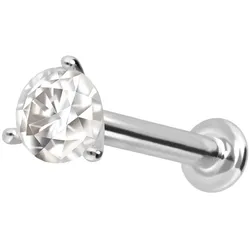 14 Karat Gold Labret mit Innengewinde MOISSANIT