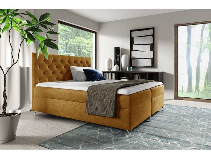 MF Design Boxspringbett Boxspringbett GULIETTE mit Bettkasten und Federautomatik, Vorhanden