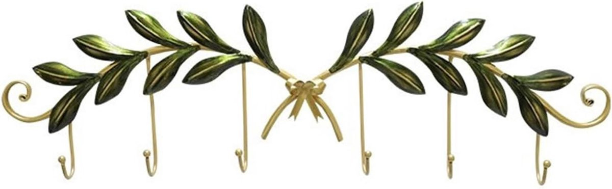 Decoratieve Wandkapstok met Olijftak Design - Muurhanger voor Kleding en Organisatie - One Color