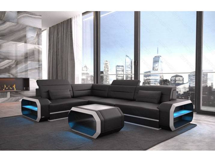 Mini Couch Verona L-Form in Leder