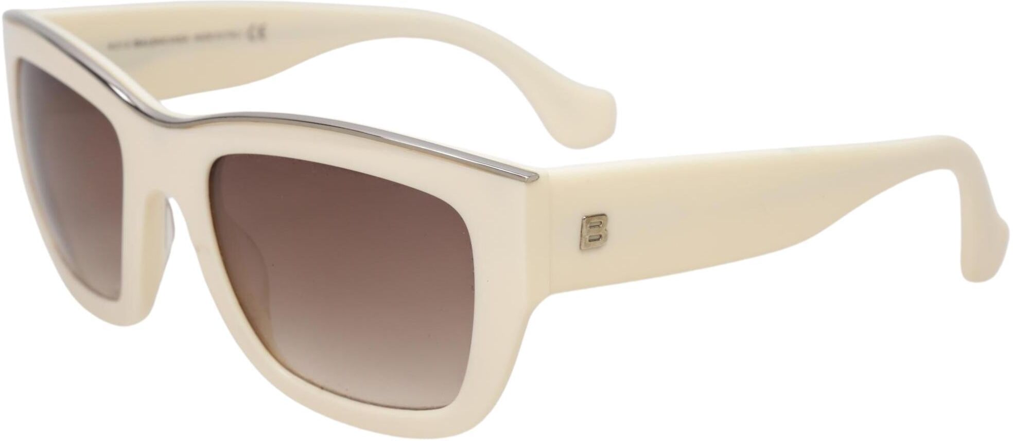 Balenciaga Damen Sonnenbrille, Cremeweiß - Second Hand