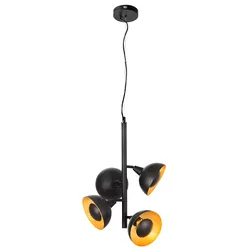 Hängeleuchte Esszimmerleuchte goldfarben schwarz Pendelleuchte Wohnzimmerlampe, Metall, 4x E14 Fassungen, DxH 30x150 cm