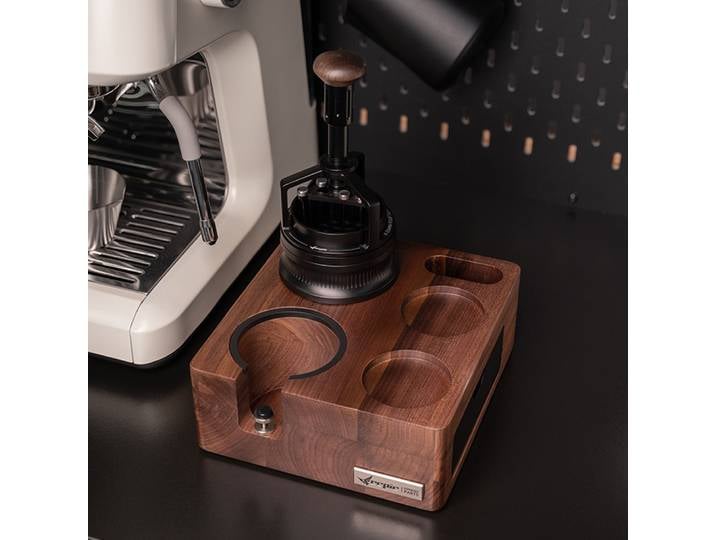 Feepie noyer 51-58mm universel café doseur Base distributeur de poudre expresso café ustensile Base de rangement Barista accessoires