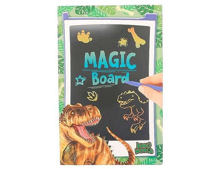 Depesche 12157 Dino World Magic Board, LCD-bord en tekenstift inbegrepen, voor schilderen en schetsen