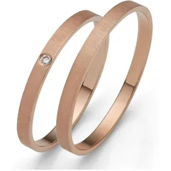Trauring FIRETTI "Schmuck Geschenk Gold 375 Hochzeit Ehering "LIEBE" Gr. 68, rosa (roségoldfarben), Fingerringe, Damen, 68, ohne Brillant, Roségold 585, 2mm, Trauring, Made in Germany, wahlweise mit oder ohne Brillant