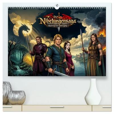 Die Nibelungensaga - Aufstieg und Untergang (hochwertiger Premium Wandkalender 2027 DIN A2 quer), Kunstdruck in Hochglanz