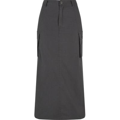 Sommerrock KARL KANI "Karl Kani Karl Kani Signature Long Cargo Skirt", Damen, Gr. XXS, grau (schwarz), 98% Baumwolle, 2% Elasthan, unifarben, normal, Röcke