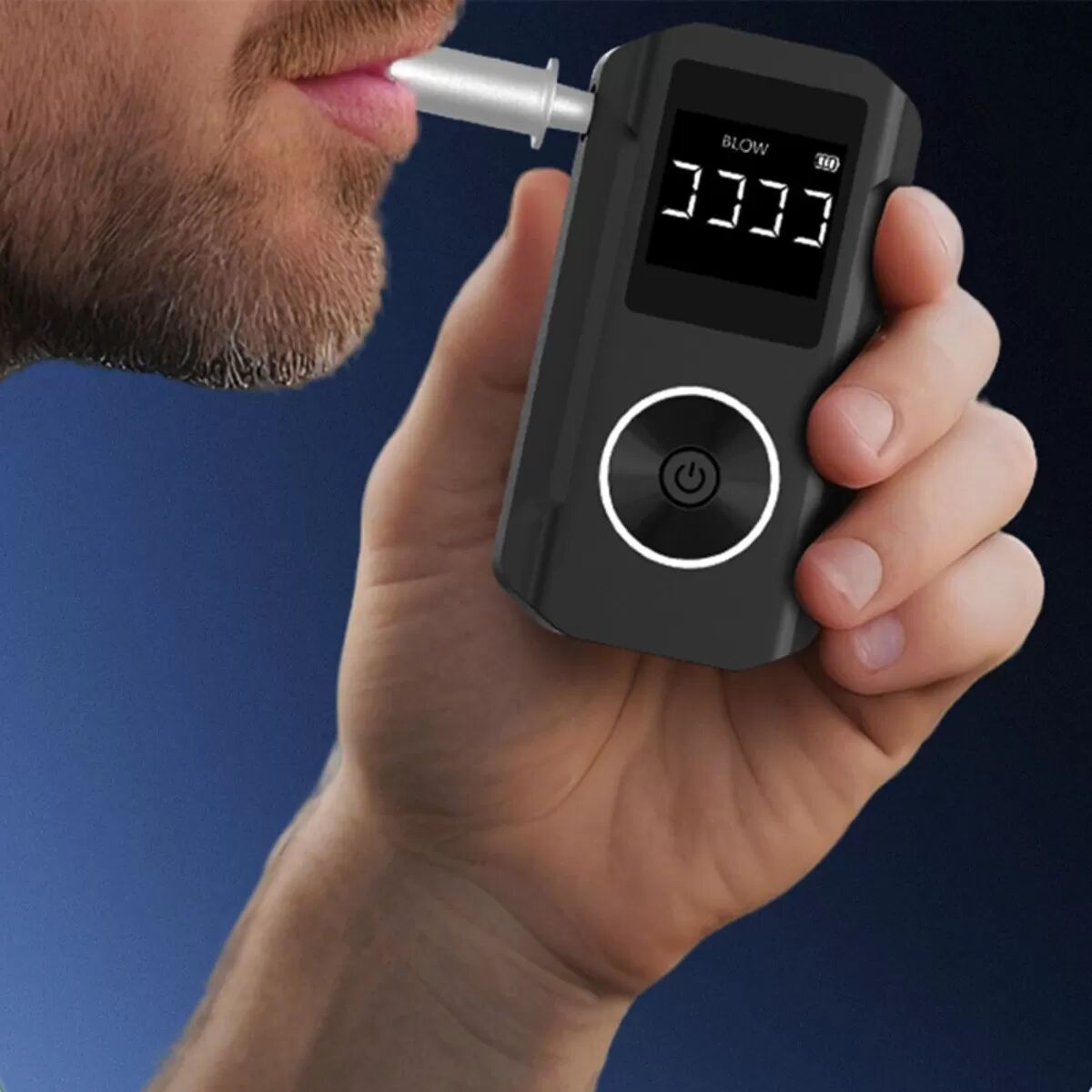 INF Tragbarer hochpräziser Atemalkoholtester - Schwarz, LCD-Anzeige, abnehmbares Batteriefach