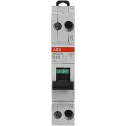 ABB SN201 M-B16 Sicherungsautomat B-Char., 10 kA, 16 A, 1P+N Neutralleiter rechts
