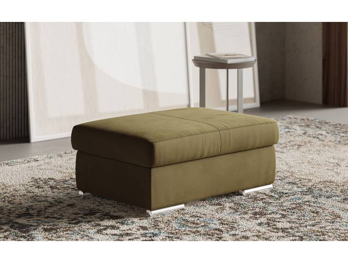 Polsterhocker SIT & MORE Broadway , grün (olive), B:99cm H:42cm T:65cm, 100% Polyester, Hocker, Polsterhocker