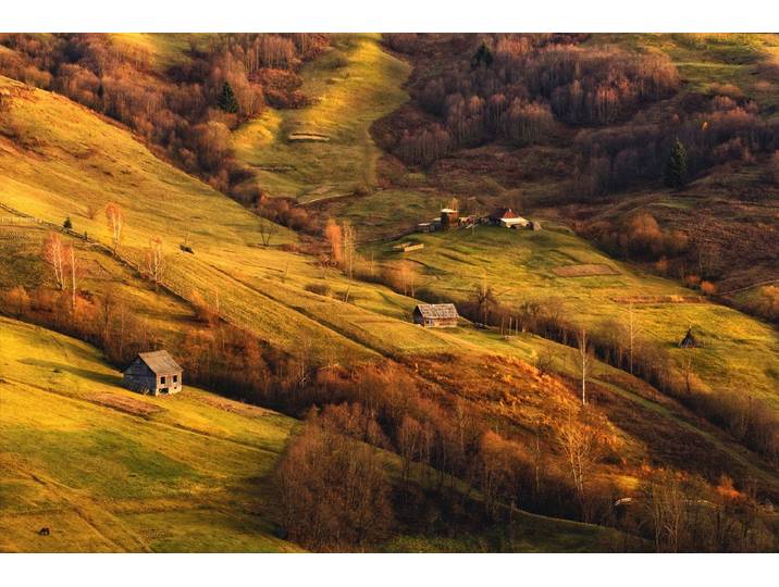 Fototapete PAPERMOON Landschaft , bunt, B:4,5m L:2,8m, Vlies, Tapeten, Fototapete