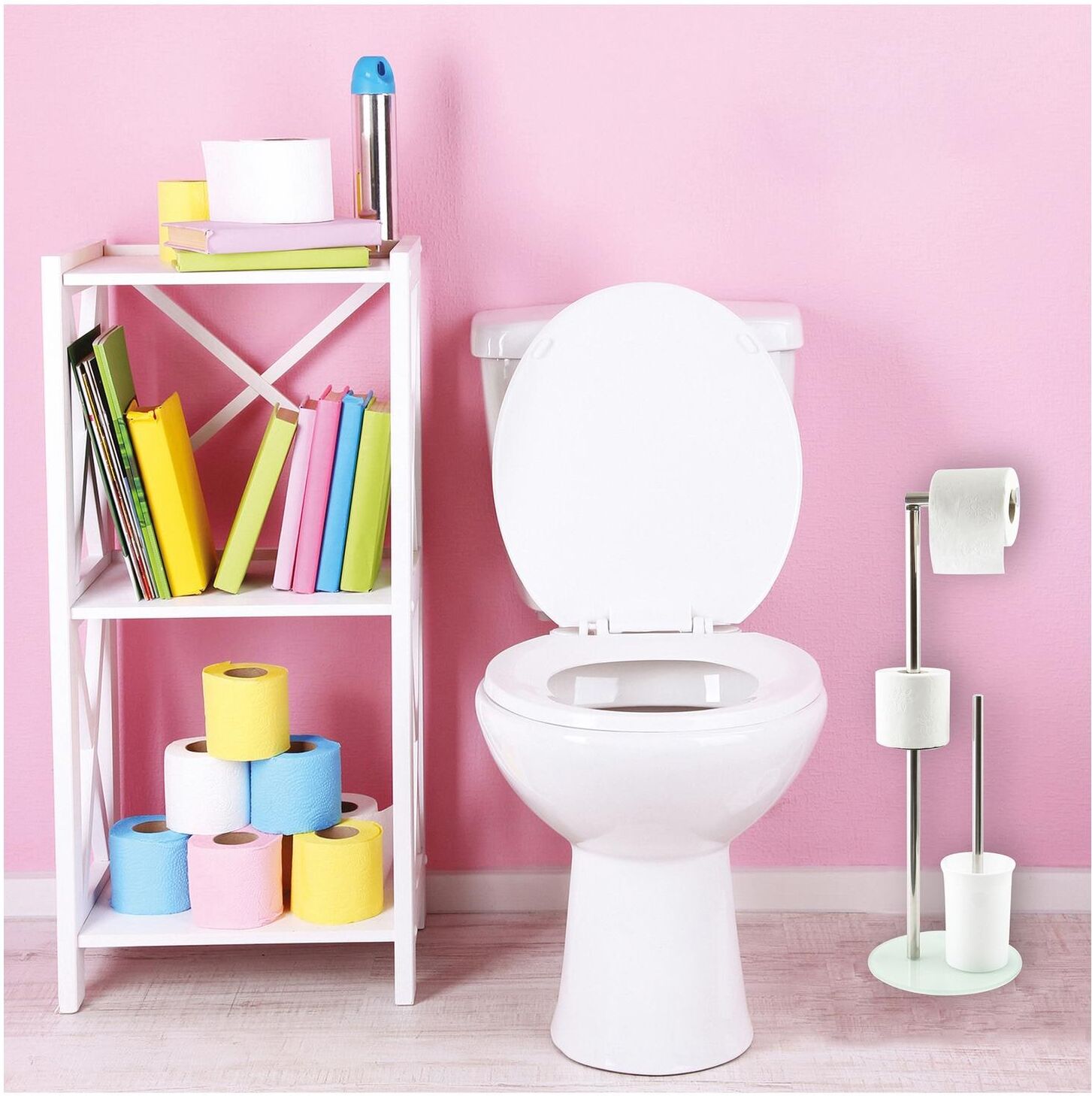 WC-Garnitur MSV, silber (weiß), Reinigungsbürsten, WC-Garnitur weiß Einheitsgröße