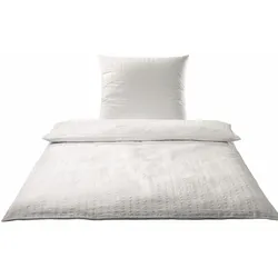 Elegante Seersucker Bettwäsche »Chelsea« Weiß 7013-00 Kissen 80x80 cm