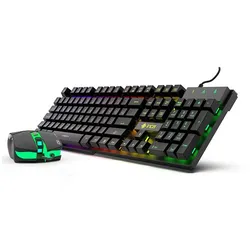 INCA IKG-448 kabelgebundene Gaming Tastatur-Maus-Set schwarz (QWERTZ)