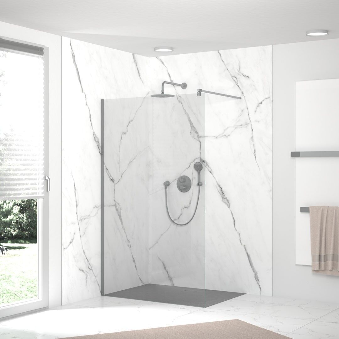 HSK Duschkabinenbau KG HSK RenoDeco-Designplatte Marmor Carrara-weiss 150 x 255 cm Seidenmatt-Oberfläche, 940200-883 940200-883