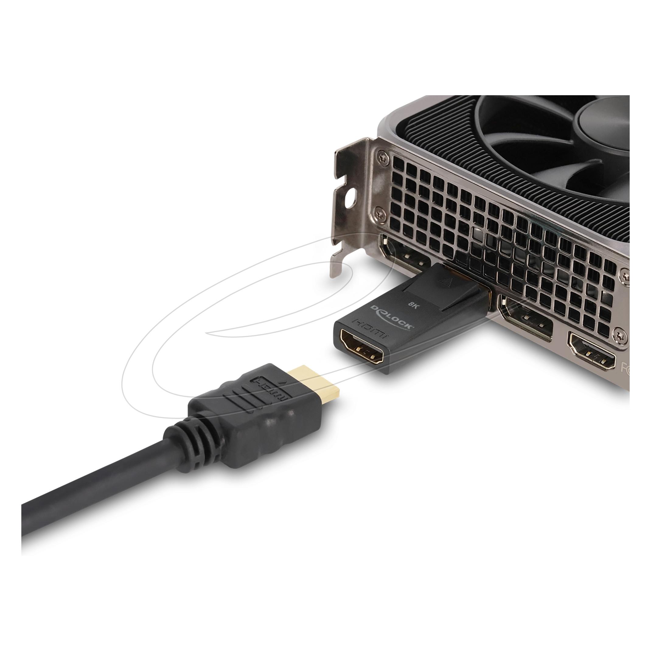 Delock Aktiver DisplayPort 1.4 zu HDMI Adapter 8K mit HDR Fu (DisplayPort, HDMI) (61084)
