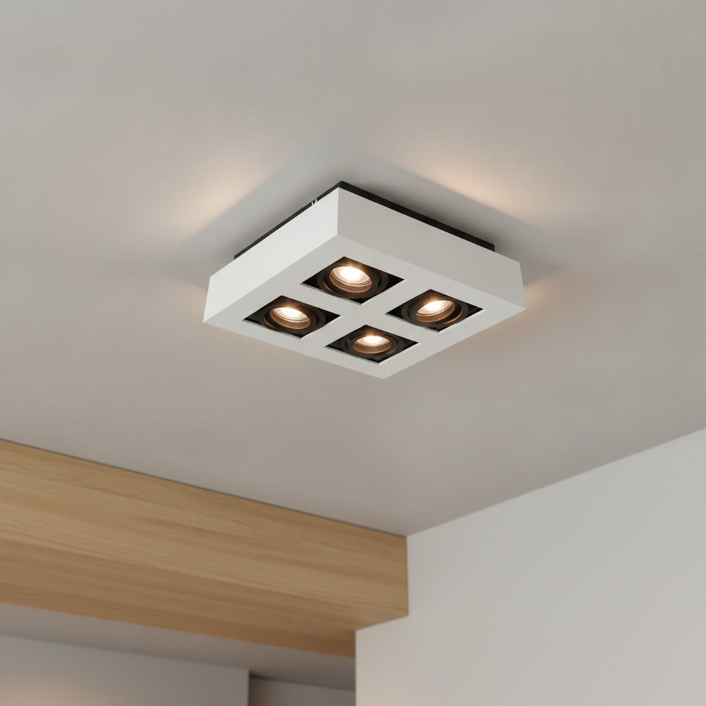 Artdelight Bosco 4-lichts spotlamp wit-zwart B: 25 cm x D: 25 cm