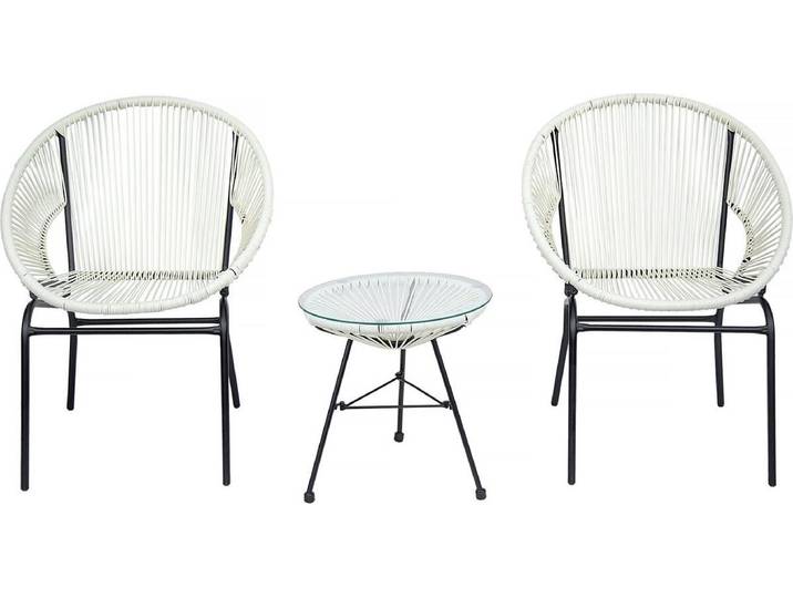 Salon de jardin acapulco \ Poli\ - 2 places - Blanc
