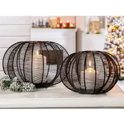 Kerzenleuchter Black Pumpkin Metall schwarz 22cm