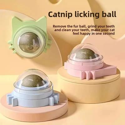 Inspired Living CalmPaw Rotating Catnip Wall Toy For Cats Interactive Catnip Toy & Healthy Dental Treat blue