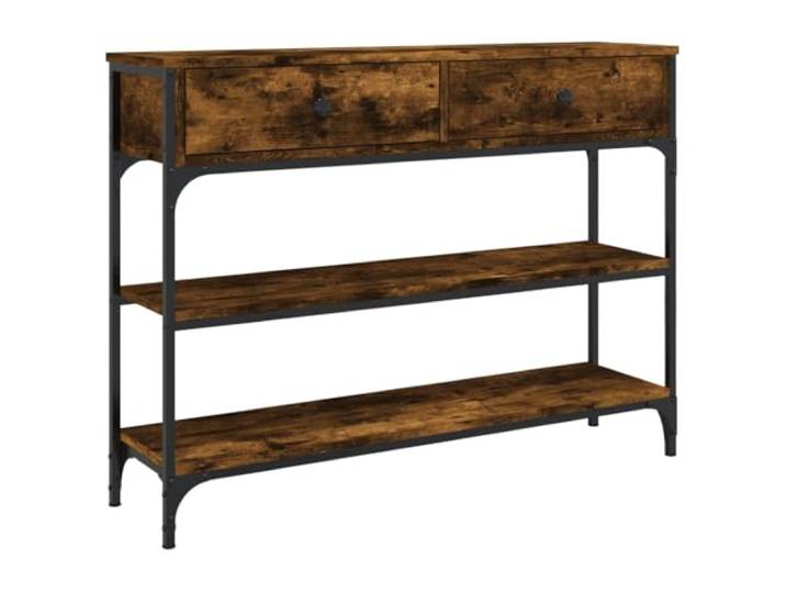 Heofavd Konsolentisch Räuchereiche 100x25x75 cm Metall Holzwerkstoff Flur
