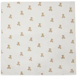 Jollein, Pucktuch + Nuscheli, Hydrophiler Stoff Teddybär Druck (115 x 115 cm)