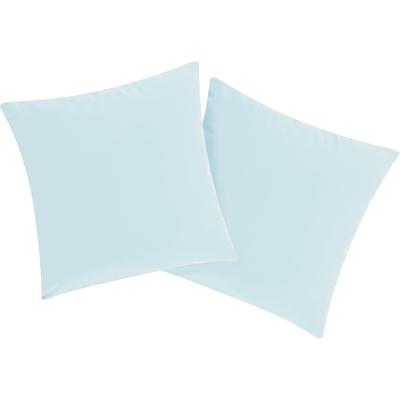 Dekokissen BRUNO BANANI "Lagan", baby blau, B:40cm L:40cm, Polyester, Dekokissen_Sitzkissen_Kissenhüllen, 2-er Set, einfarbig, Kissenhüllen ohne Füllung, 40 x 40 cm