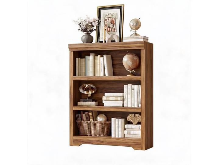 JoyGarden Bibliothèque ouverte style farmhouse 3 niveaux tablettes réglables MDF – Carlo-30 – L 60 cm