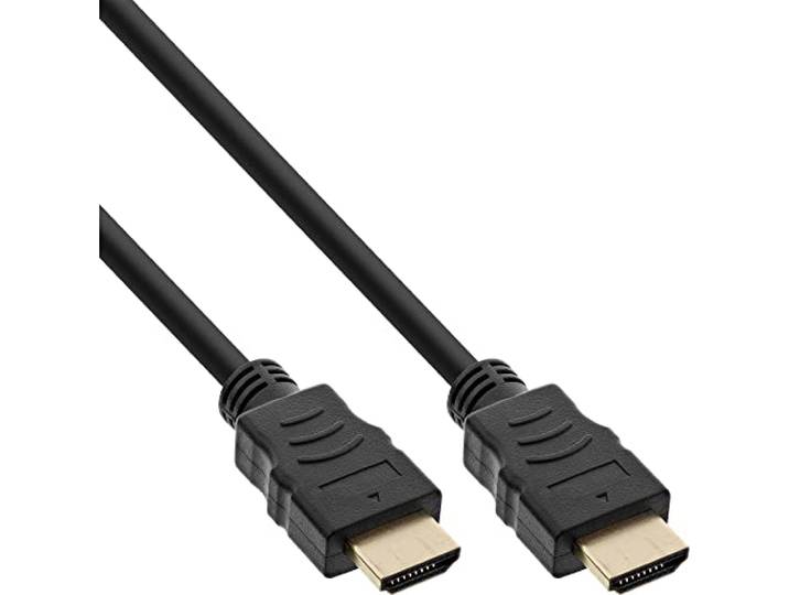 InLine 17501P HDMI-kabel, HDMI High Speed met Ethernet, Premium, 4K2K, stekker/stekker, zwart/goud, 1m