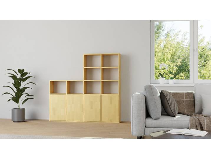 Büroregal nach Maß - Büroschrank mit vielen Optionen Buche Natur geölt