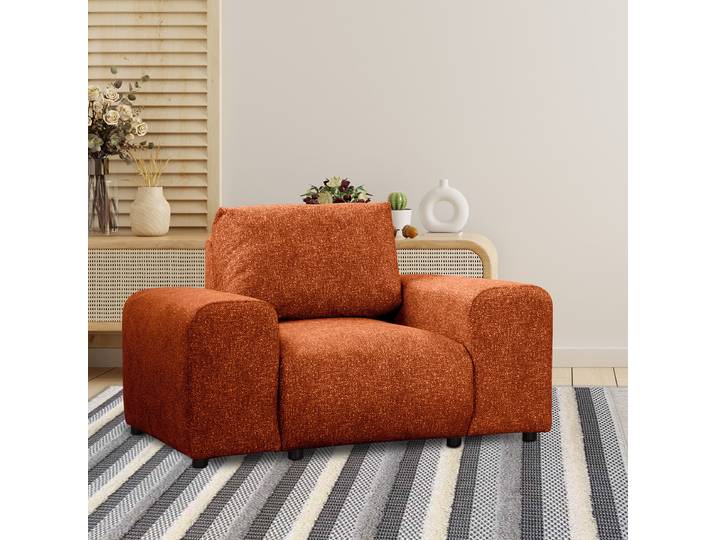 Fauteuil Cuivre Tissu structuré Blerta 119 x 79 x 108cm