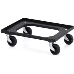 Weidinger, Transportwagen, ESD Transportroller, schwarz, für 600 x 400mm Kisten, 4 Lenkrollen