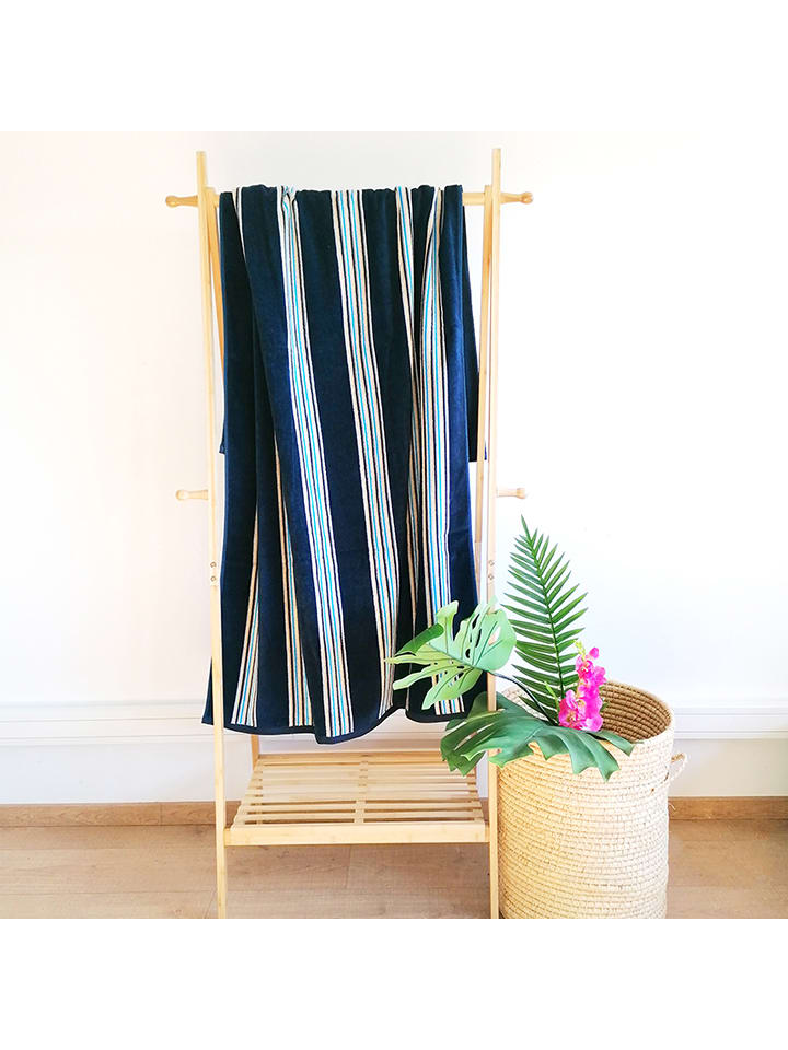 Le Comptoir de la Plage Strandtuch "Milonga" in Dunkelblau/ Hellblau - (L)170 x (B)90 cm - onesize
