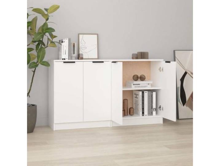 RJPLMFV Sideboard, 2 Stück, weiß, 60 x 30 x 70 cm, Holz, Holz Leicht zu reinigen, feuchtigkeitsbeständig, großer Stauraum, multifunktionaler Schrank mit Wandbefestigung
