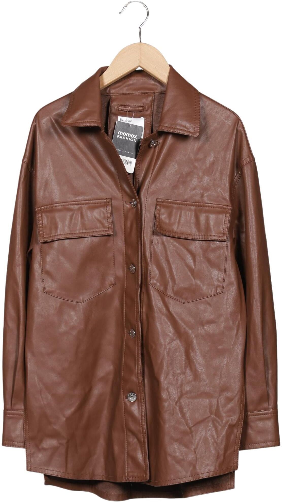 bershka Damen Jacke, Braun, Gr. XS, Synthetik / Kunstleder - Second Hand
