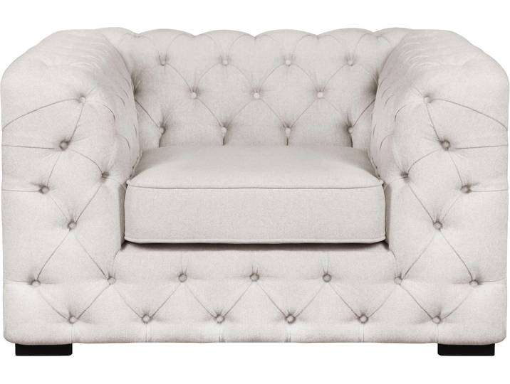 Chesterfield-Sessel HOME AFFAIRE Kalina Sessel , beige (creme), B:110cm H:67cm T:98cm, 100% Polyester, Sessel, mit klassischer Chesterfield-Knopfheftung, sehr hochwertige Qualität