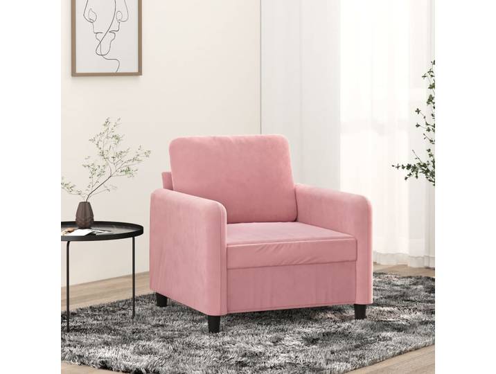 vidaXL Sessel Rosa 60 cm Samt