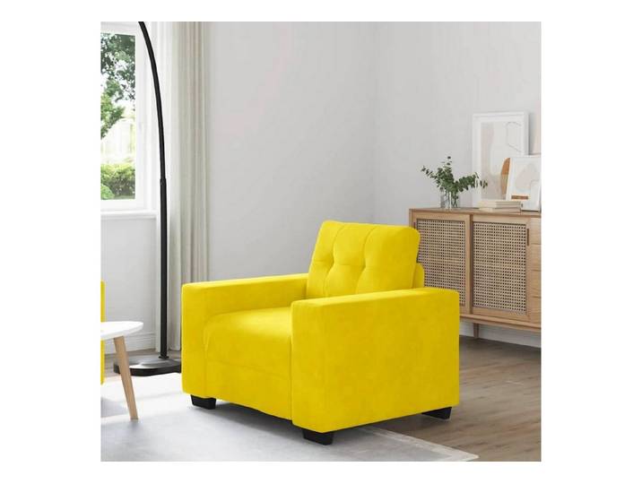 LuxusKollektion Loungesofa Sofa Sessel Samt klein leicht zusammenzubauend 60 cm Gelb