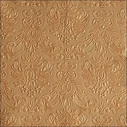 Ambiente 15 Servietten Papier 33x33cm 3-lagig - Einweg Papierservietten mit Ornamenten geprägt Hochzeit Dinner Gastronomie Party Hochzeitsservietten Bronze